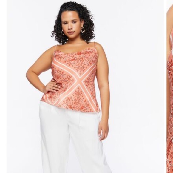 FOREVER 21+ BAROQUE DRAPE NECK CAMI - Picture 1 of 4